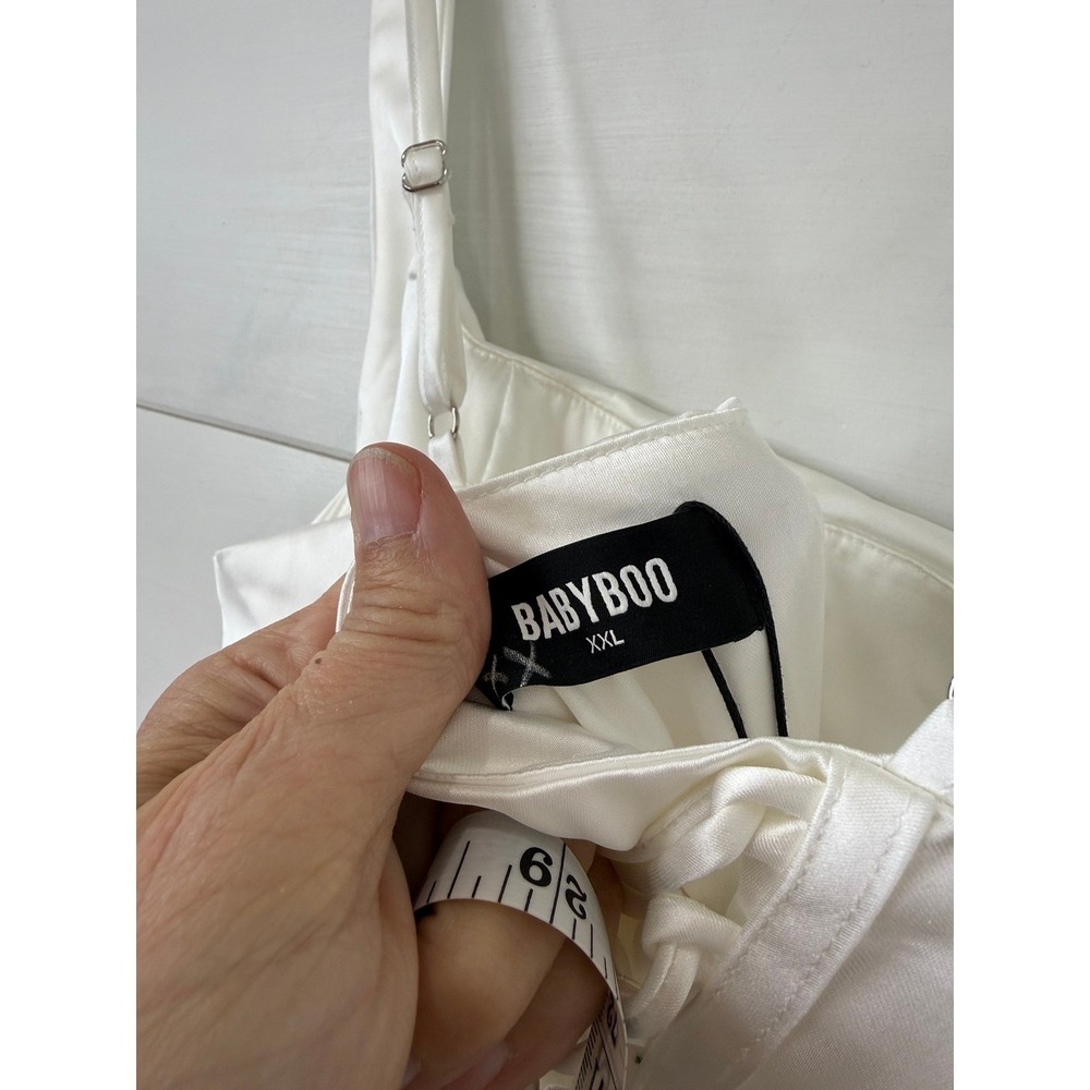 NWT Babyboo Calanthe Ivory Satin Corset Pleated Bridal Maxi Dress XXL - Picture 7 of 13
